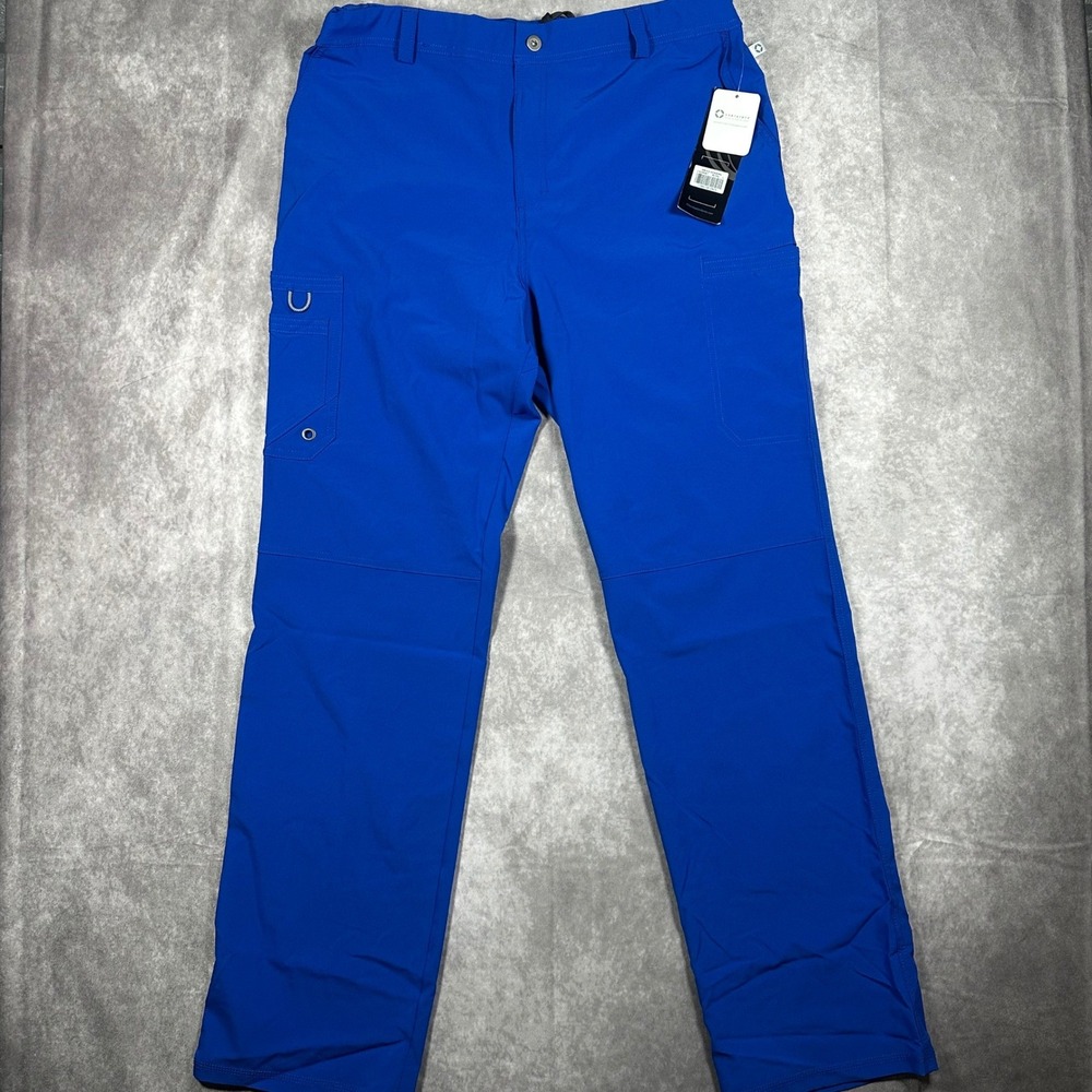Cherokee Men Modern Royal Blue Scrub Pants L Cargo Medical Uniform NWT Workwear